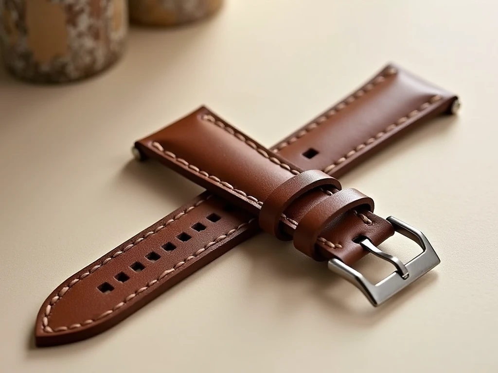 Premium leather watch strap